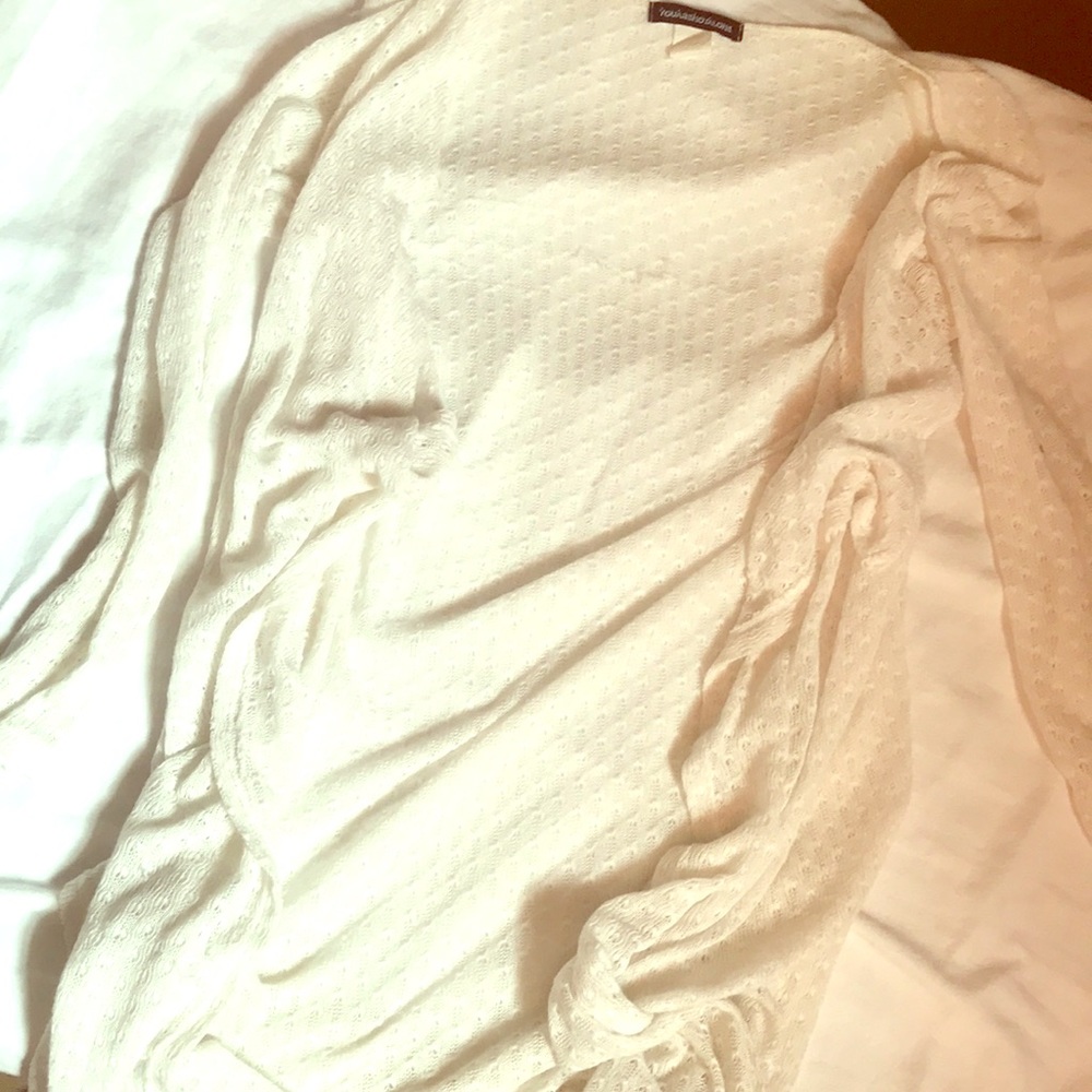 White knee length cardigan